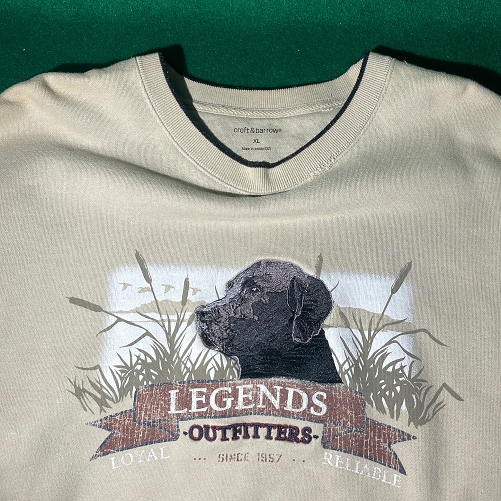 Croft&Barrow x Cahue Black Labrador Vintage Crewneck Size xLarge